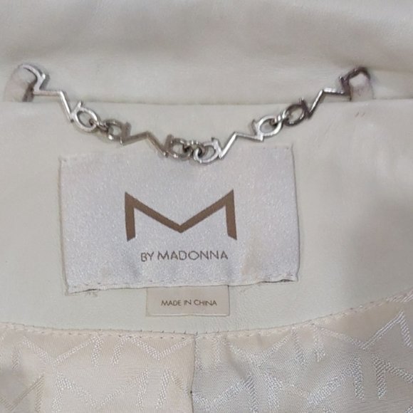 💋SHOWSTOPPER💋 ICONIC M by Madonna 100% Lambskin Leather Trench Coat in ivory - Picture 14 of 16